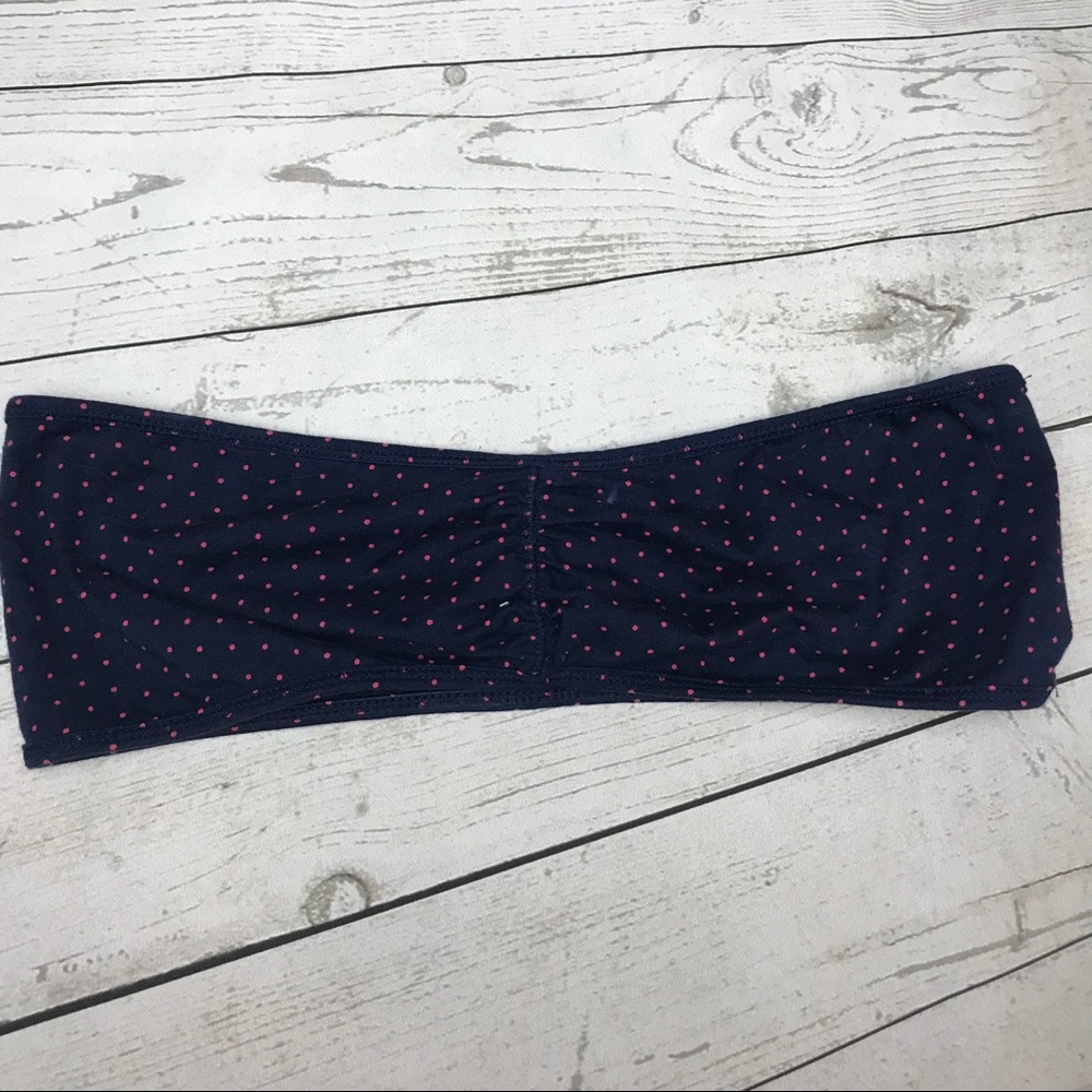 AEO dark blue polka dot bandeau bralette bra